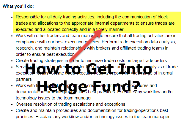 How to get into Hedge Fund