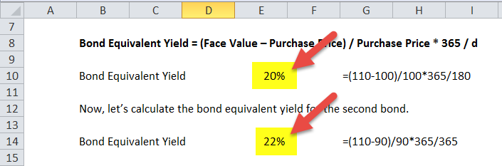 Formula de randament echivalentă a obligațiunilor în excel